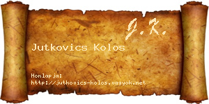 Jutkovics Kolos névjegykártya